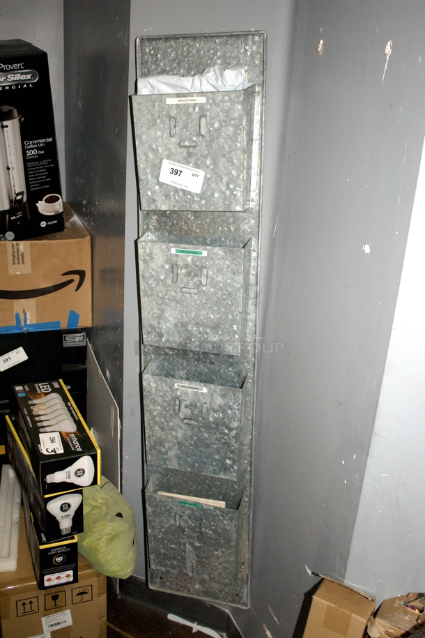 Wall Mounted Metal 4 Slot Organizer - Image 1 of 1