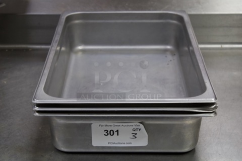 Full Size Hotel Pans x 4". 3x Your Bid