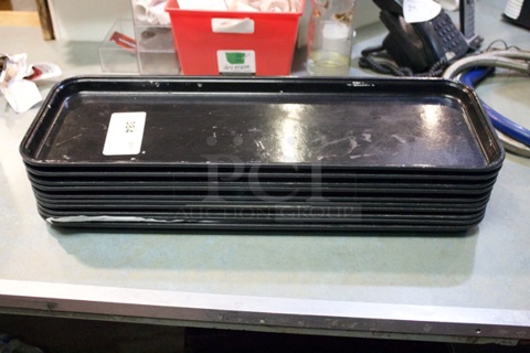 Carlisle 269FMT309 9" x 26" x 1" Black Fiberglass Market Trays. 10x Your Bid
