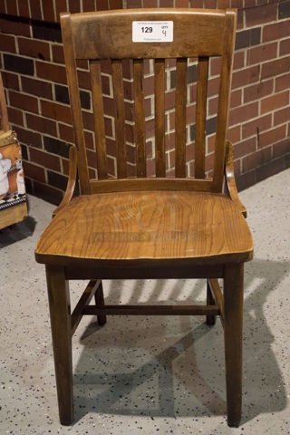 BEAUTIFUL! Set Of 4 Solid Wood Vertical Ladder Back Chairs. 18x13x35  
4x Your Bid.                      
some chairs are darker than others.