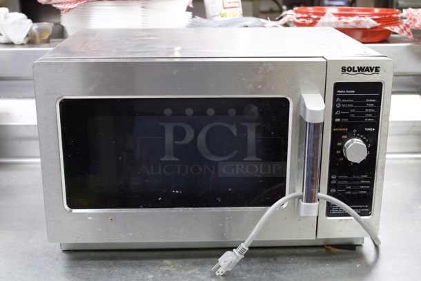 Solwave 1000W Stackable Commercial Microwave with Large 1.2 cu. ft. Interior and Dial Controls - 120V - Image 1 of 11