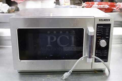 Solwave 1000W Stackable Commercial Microwave with Large 1.2 cu. ft. Interior and Dial Controls - 120V