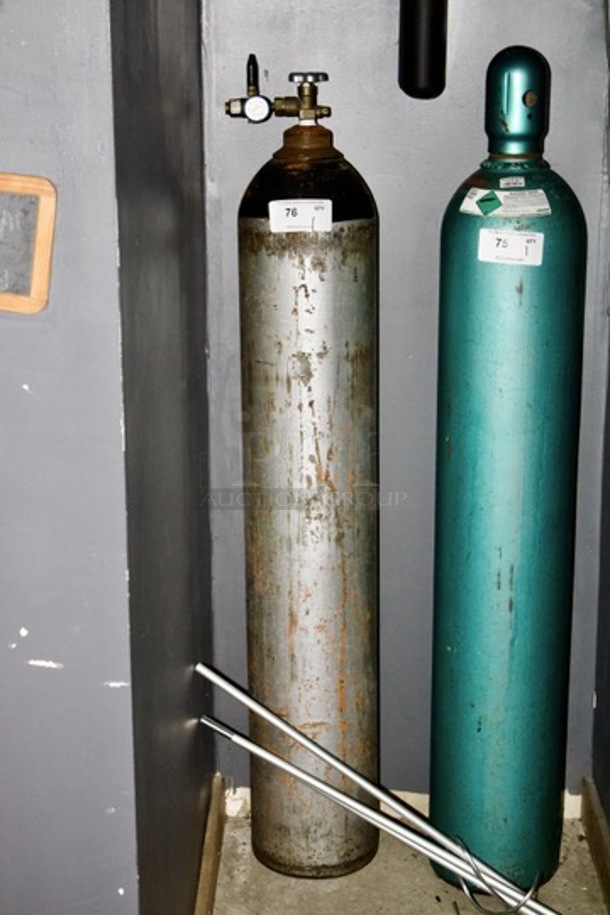 Full Size Helium Tank With Nozzle For Filling Balloons.  - Image 1 of 1