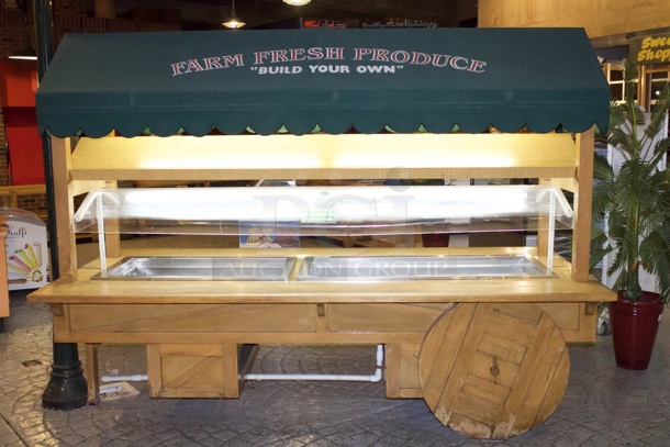 Salad / Cold Topping Bar With 2 Drop-In Cold Wells. Tested. In Perfect Working Order. 115v
Cold Well 1 Dimensions: 56x26
Cold Well 2 Dimensions: 43-1/2x26  - Image 6 of 6