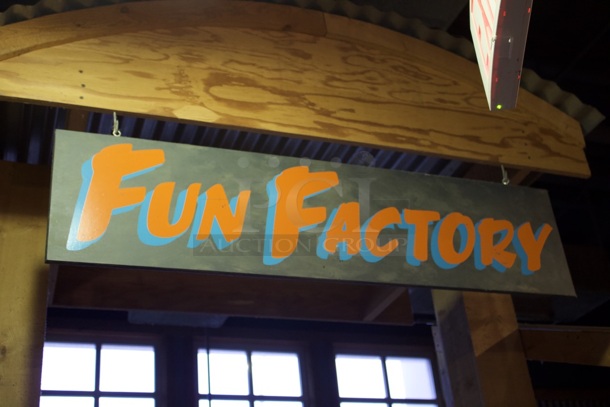Large Wooden "Fun Factory" Sign  - Image 2 of 3