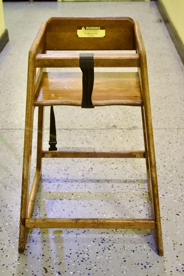 Set of 4 Wood Highchairs, Stackable. 4x Your Bid - Image 2 of 5