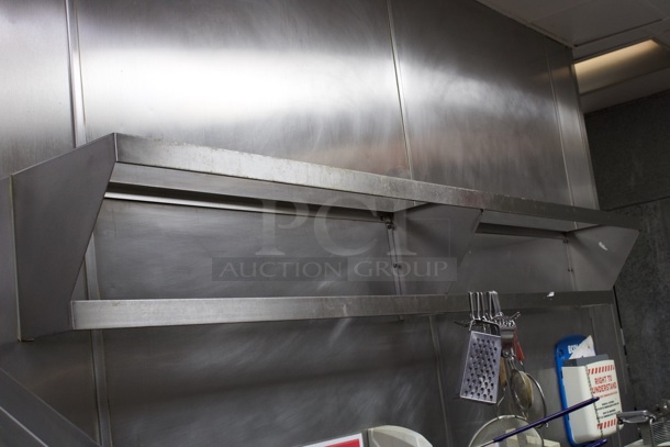 Wall Mounted Dual Level Pot / Pan Hanging Rack W/ Hooks And Misc. Smallwares. 96x12x12 - Image 3 of 5