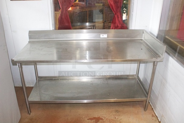72" Stainless Steel Poly Top Work Table With Under-Shelf, Backsplash and Right Side Splash Guards, Poly cutting board not included.  - Image 3 of 4