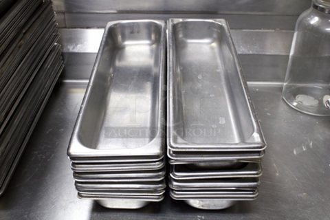 Vigor 1/2 Size Long 2 1/2" Deep Anti-Jam Stainless Steel Steam Table / Hotel Pan - 22 Gauge. 18x Your Bid