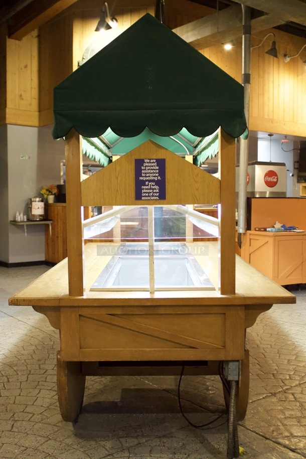 Salad / Cold Topping Bar With 2 Drop-In Cold Wells. Tested. In Perfect Working Order. 115v
Cold Well 1 Dimensions: 56x26
Cold Well 2 Dimensions: 43-1/2x26  - Image 4 of 6