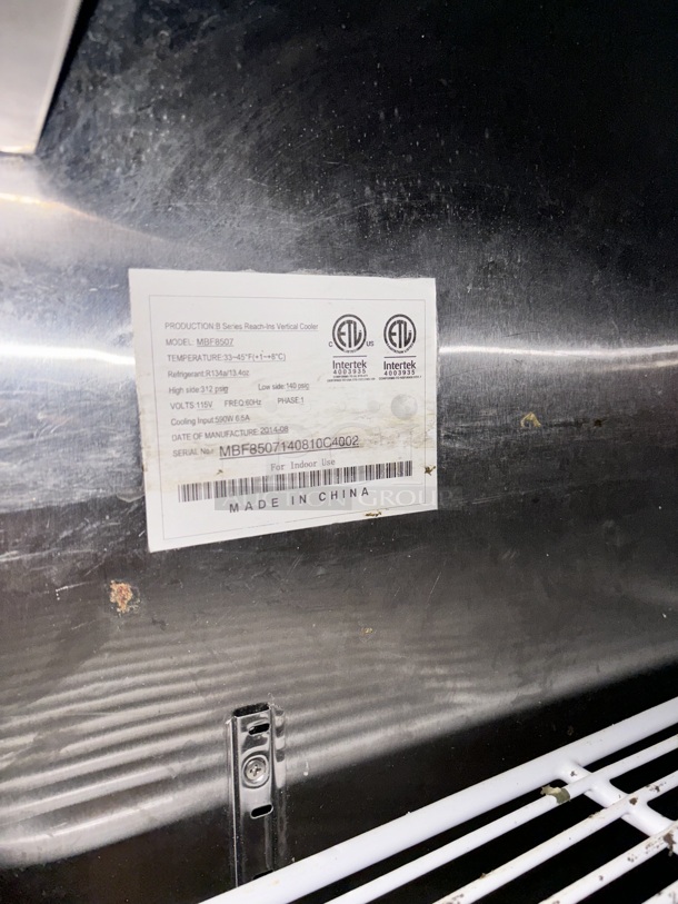 ATOSA BOTTOM MOUNT TWO DOOR REACH-IN REFRIGERATOR. On Commercial Casters. - Image 2 of 2