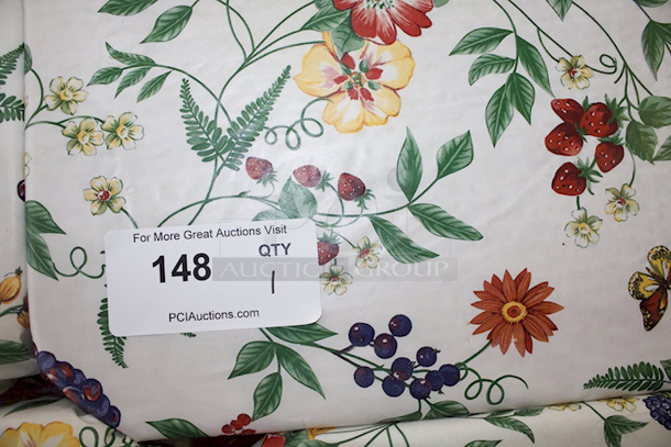 AWESOME! 34in x 34in Restaurant Table With Standard Column With Cross-Base & Flower Pattern Table Cloth. - Image 5 of 5