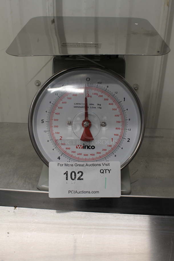 BRAND NEW SCRATCH AND DENT! Winco Metal 6 Pound Food Portioning Scale. - Image 1 of 6