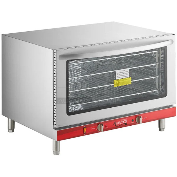 BRAND NEW SCRATCH AND DENT! Avantco 177CO38M Stainless Steel Commercial Countertop Electric Powered Convection Oven. 208/240 Volts, 1 Phase. - Image 1 of 6