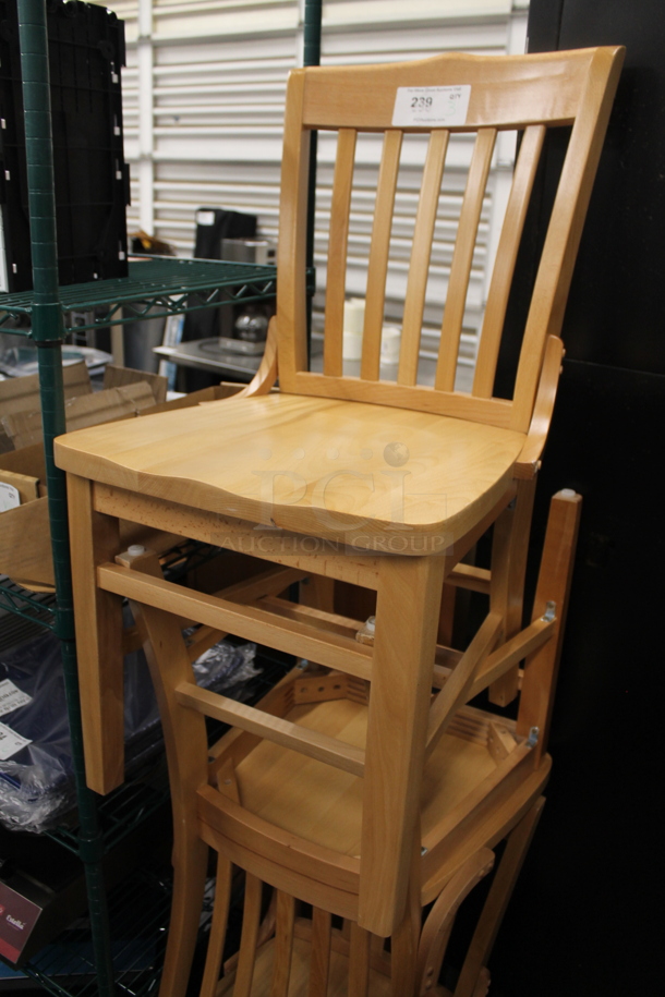 3 BRAND NEW SCRATCH AND DENT! Wooden Dining Height Chairs. 3 Times Your Bid! - Image 1 of 3