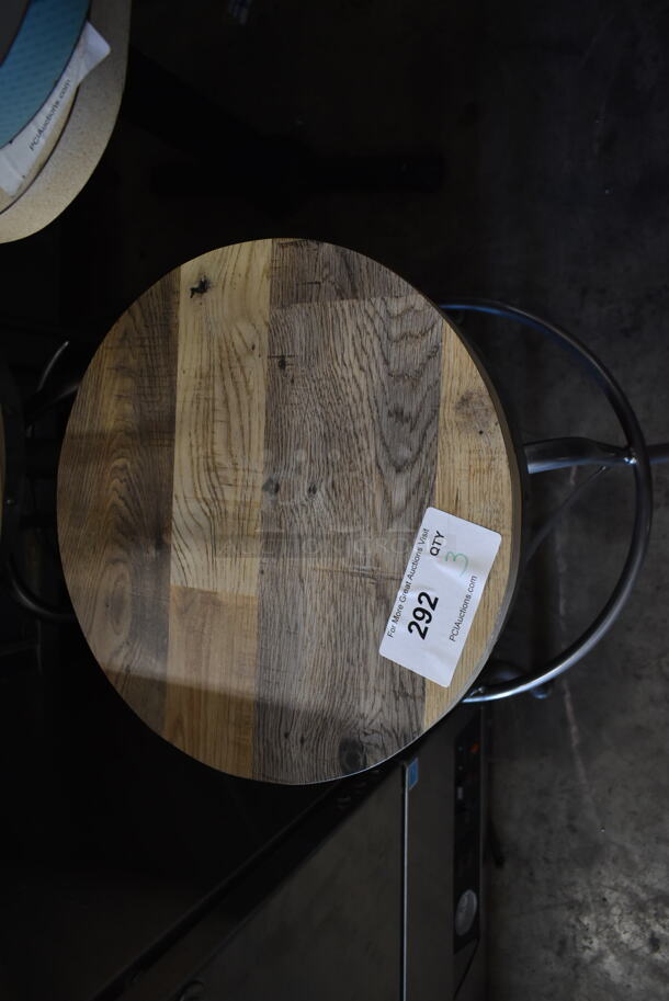 3 BRAND NEW SCRATCH AND DENT! Metal Bar Stools w/ Wooden Seat. 3 Times Your Bid! - Image 5 of 5