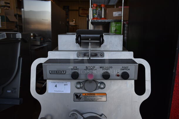 2021 Hobart MG2032 Metal Commercial Floor Style Electric Powered Meat Grinder w/ Foot Pedal on Commercial Casters. 208 Volts, 3 Phase. - Image 4 of 10
