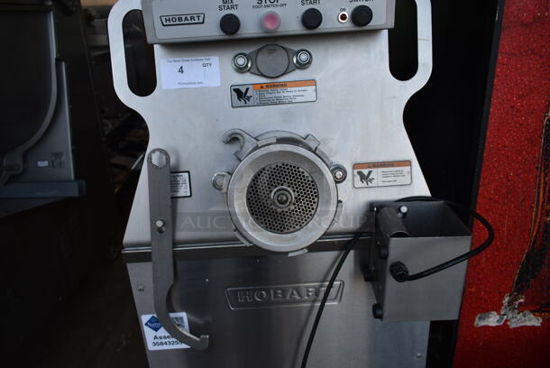 2021 Hobart MG2032 Metal Commercial Floor Style Electric Powered Meat Grinder w/ Foot Pedal on Commercial Casters. 208 Volts, 3 Phase. - Image 5 of 10