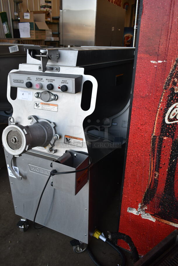 2021 Hobart MG2032 Metal Commercial Floor Style Electric Powered Meat Grinder w/ Foot Pedal on Commercial Casters. 208 Volts, 3 Phase. - Image 6 of 10
