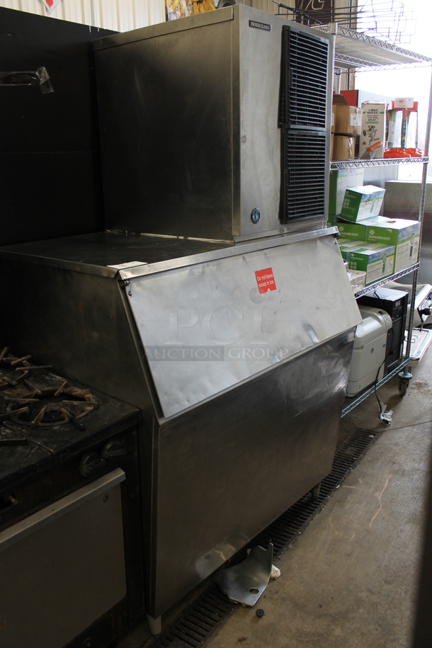 Hoshizaki KM-660MAJ Stainless Steel Commercial Ice Machine Head on Commercial Bin. 115 Volts, 1 Phase.  - Image 2 of 7