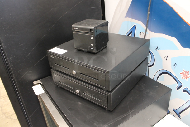 ALL ONE MONEY! Lot of 2 Toast Black Metal Cash Drawers and Toast TP20 Receipt Printer - Image 2 of 5