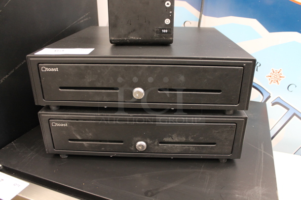 ALL ONE MONEY! Lot of 2 Toast Black Metal Cash Drawers and Toast TP20 Receipt Printer - Image 3 of 5