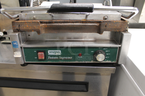 Waring WFG250 Stainless Steel Commercial Countertop Electric Powered Panini Press. 120 Volts, 1 Phase. Tested and Working! - Image 2 of 5