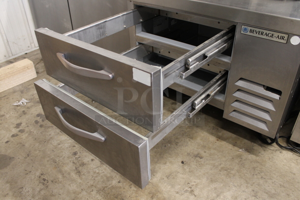 Beverage Air WTRC36-1 Stainless Steel Commercial 2 Drawer Chef Base on Commercial Casters. 115 Volts, 1 Phase. Tested and Powers On But Does Not Get Cold - Image 3 of 4