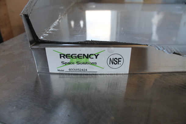 BRAND NEW SCRATCH AND DENT! Regency 600MS2424 Stainless Steel Microwave Wall Shelf.  - Image 4 of 4