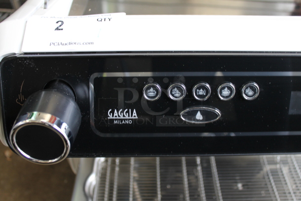 BRAND NEW SCRATCH AND DENT! 2021 Gaggia La GIUSTA 2GR Stainless Steel Commercial Countertop 2 Group Automatic Tall Espresso Machine w/ 3 Portafilters and 2 Steam Wands. 220 Volts, 1 Phase.  Tested and Working! - Image 4 of 11
