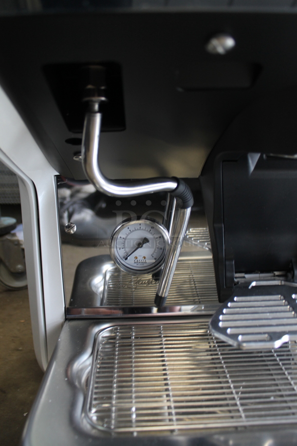 BRAND NEW SCRATCH AND DENT! 2021 Gaggia La GIUSTA 2GR Stainless Steel Commercial Countertop 2 Group Automatic Tall Espresso Machine w/ 3 Portafilters and 2 Steam Wands. 220 Volts, 1 Phase.  Tested and Working! - Image 6 of 11