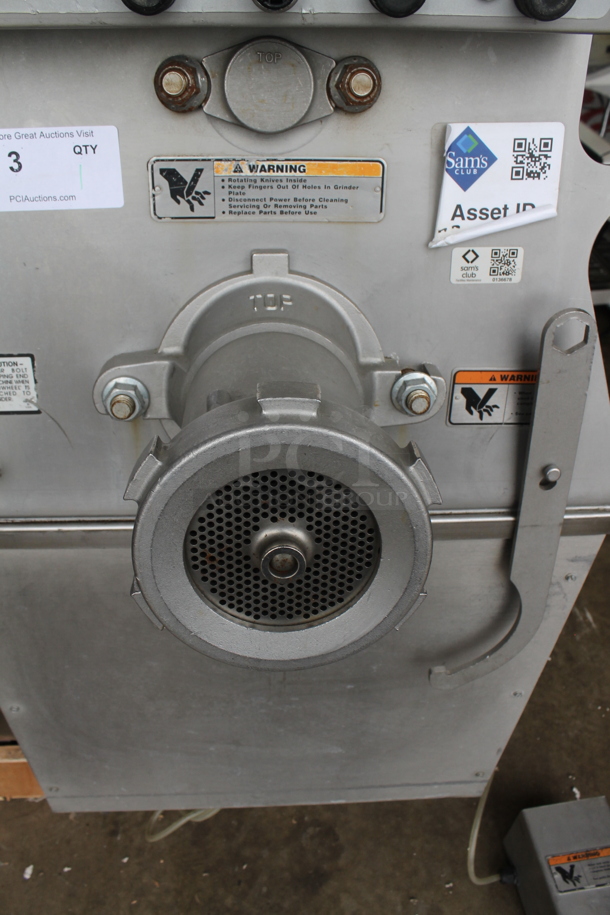 2018 Hobart MG2032 Metal Commercial Floor Style Electric Powered Meat Grinder w/ Foot Pedal on Commercial Casters. 208 Volts, 3 Phase. - Image 5 of 8