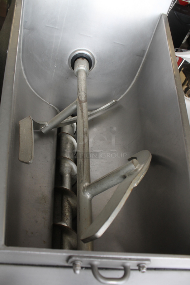 2018 Hobart MG2032 Metal Commercial Floor Style Electric Powered Meat Grinder w/ Foot Pedal on Commercial Casters. 208 Volts, 3 Phase. - Image 7 of 8