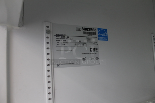 2014 True CVM-49 ENERGY STAR Metal Commercial 2 Door Reach In Cooler Merchandiser w/ Poly Coated Racks. 115 Volts, 1 Phase. Tested and Working! - Image 4 of 4