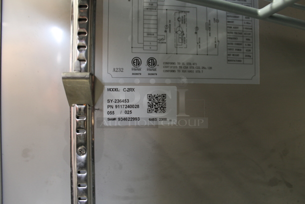 2023 Coldline C-2RX Stainless Steel Commercial 2 Door Reach In Cooler w/ Poly Coated Racks. 115 Volts, 1 Phase. Tested and Working! - Image 7 of 7
