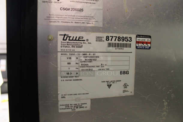 2016 True TSSU-72-30M-B-ST Stainless Steel Commercial Sandwich Salad Prep Table Bain Marie Mega Top. 115 Volts, 1 Phase. Tested and Working! - Image 7 of 7