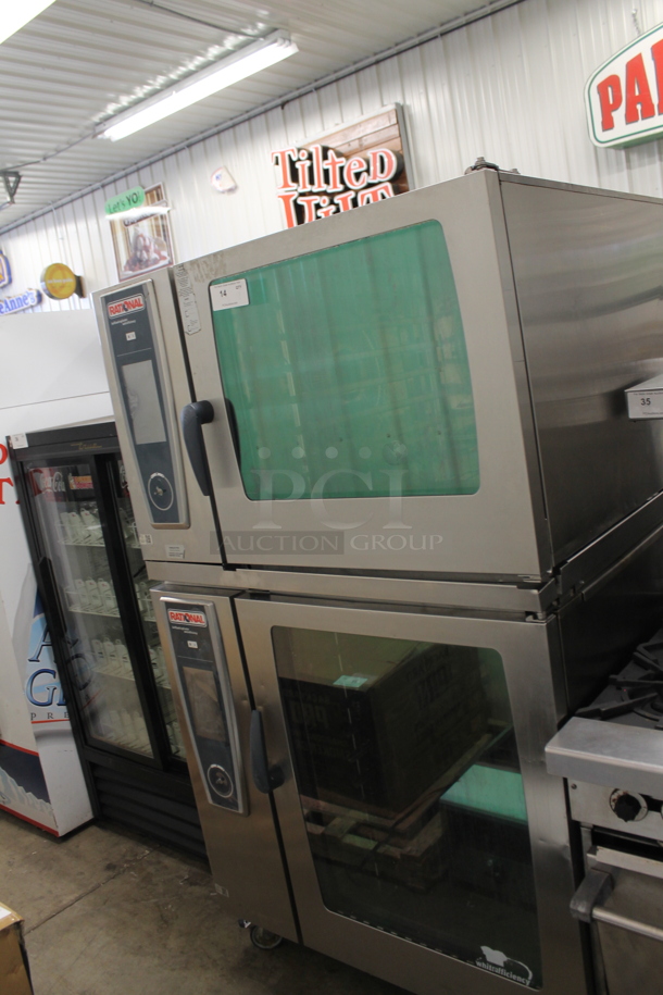 2 2013 Rational Stainless Steel Commercial Combitherm Self Cooking Center Convection Ovens on Commercial Casters. Top Model: SCC WE 62. Bottom Model: SCC WE 102. 480 Volts, 3 Phase. 2 Times Your Bid!
 - Image 2 of 8