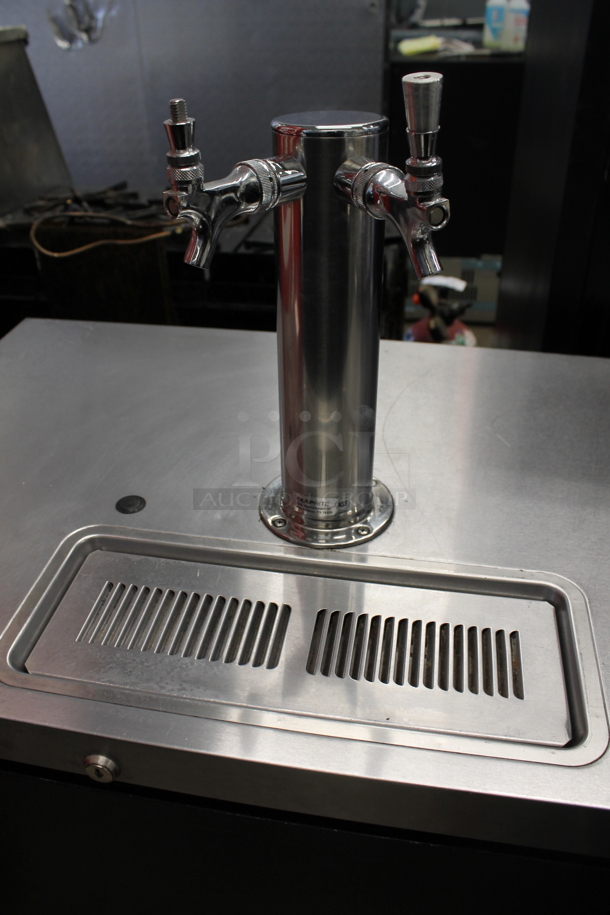 Beverage Air DD36HC-1-B Stainless Steel Commercial Direct Draw Kegerator w/ 2 Tap Beer Tower and 2 Kegs. 115 Volts, 1 Phase. Tested and Powers On But Does Not Get Cold - Image 3 of 7