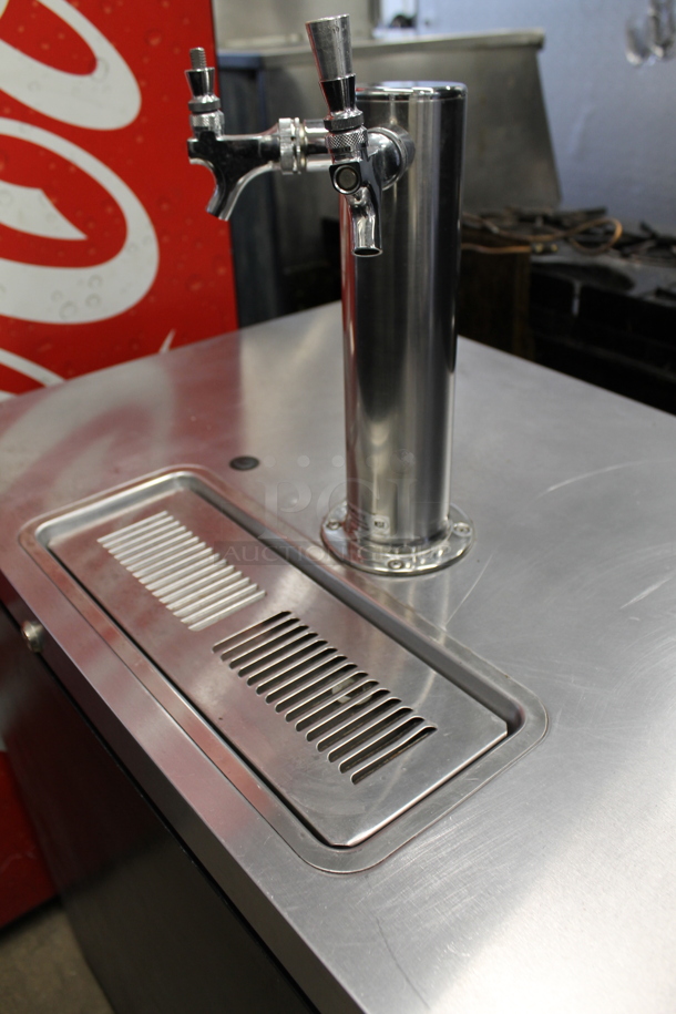 Beverage Air DD36HC-1-B Stainless Steel Commercial Direct Draw Kegerator w/ 2 Tap Beer Tower and 2 Kegs. 115 Volts, 1 Phase. Tested and Powers On But Does Not Get Cold - Image 4 of 7