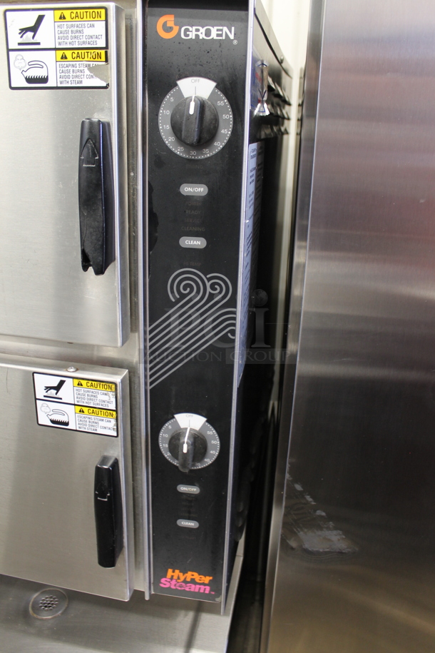 Groen HY-6G HyPer Steam Stainless Steel Commercial Natural Gas Powered 2 Deck Steam Cabinet. 90,000 BTU.  - Image 2 of 6