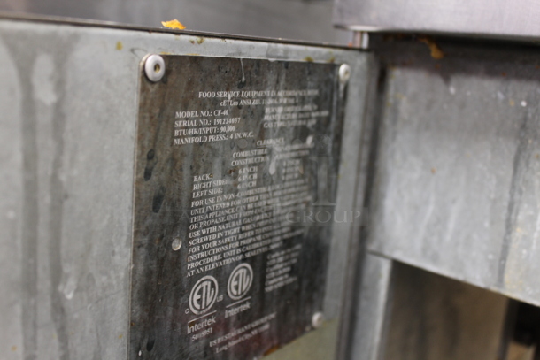 USR Cooking CF-40 Stainless Steel Commercial Floor Style Natural Gas Powered Deep Fat Fryer. 90,000 BTU.  - Image 8 of 8
