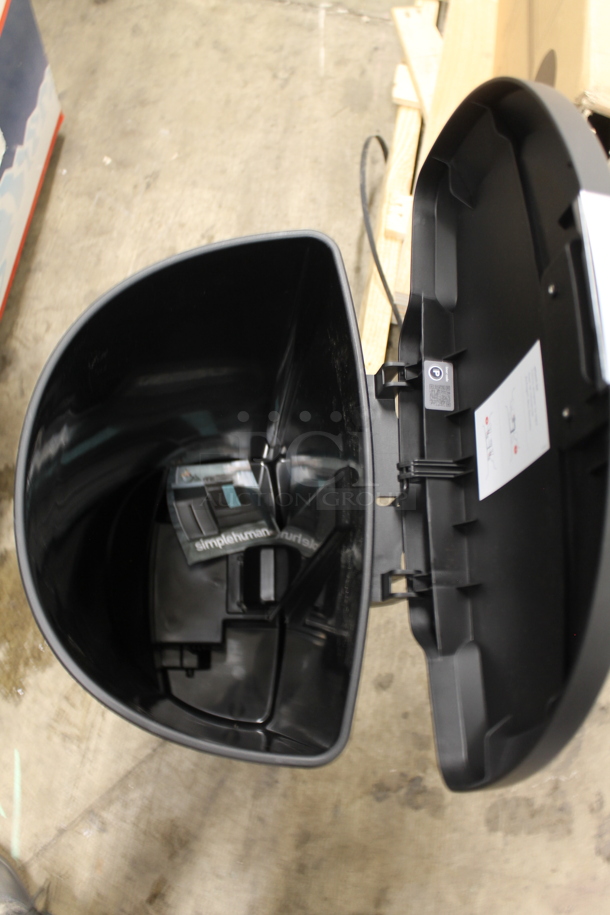 BRAND NEW SCRATCH AND DENT! SimpleHuman Black Poly Trash Can. - Image 5 of 6