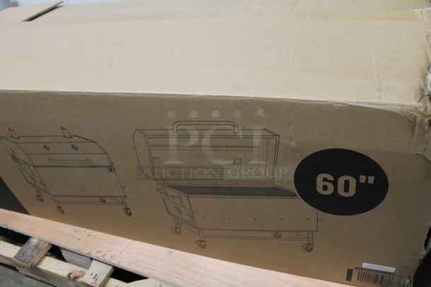 BRAND NEW SCRATCH AND DENT! Backyard Pro 554SMOKR60KD 60" Charcoal / Wood Smoker Grill with Adjustable Grates and Dome.  - Image 3 of 6
