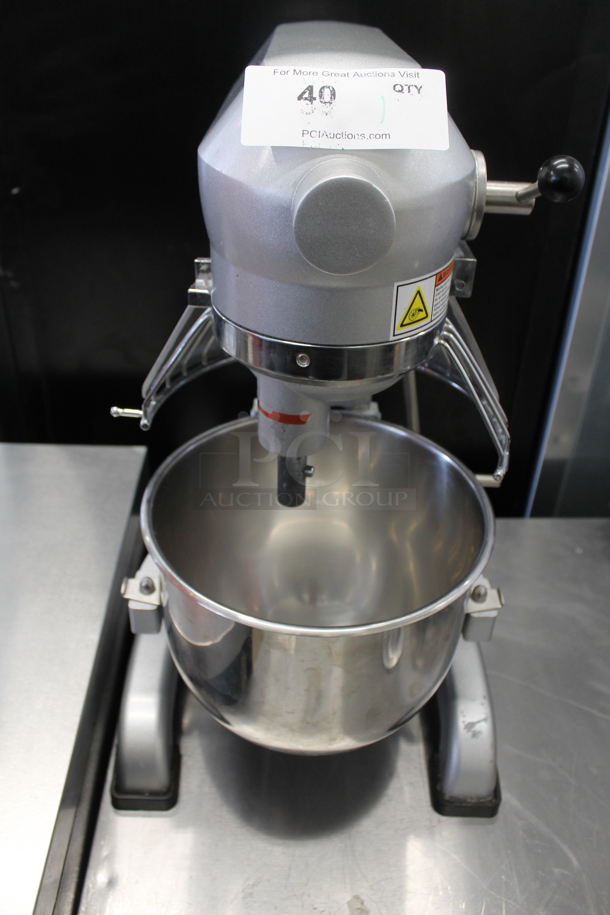 PrepPal PPM-10 Metal Commercial Countertop 10 Quart Planetary Dough Mixer w/ Stainless Steel Mixing Bowl, Bowl Guard, Dough Hook, Paddle and Whisk Attachments. 110 Volts, 1 Phase. Tested and Working! - Image 7 of 11