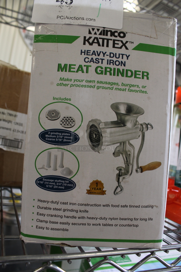 BRAND NEW IN BOX! Winco Kattex MG-10 Heavy Duty Cast Iron Meat Grinder.  - Image 3 of 9