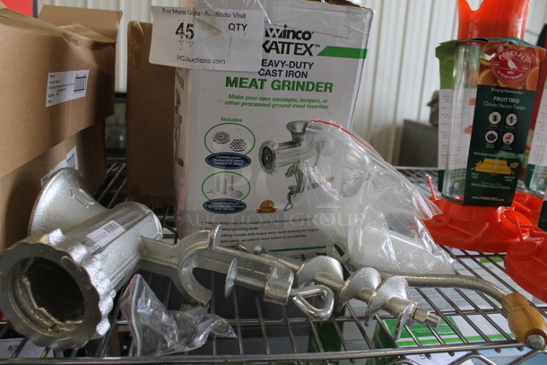 BRAND NEW IN BOX! Winco Kattex MG-10 Heavy Duty Cast Iron Meat Grinder.  - Image 4 of 9