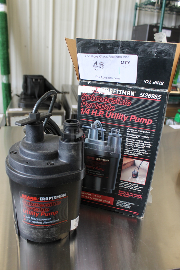 BRAND NEW SCRATCH AND DENT! Sears Craftsman Submersible Portable 1/4 HP Utility Pump - Image 2 of 5