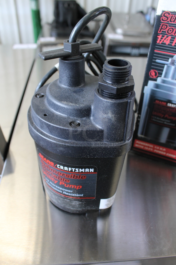BRAND NEW SCRATCH AND DENT! Sears Craftsman Submersible Portable 1/4 HP Utility Pump - Image 3 of 5