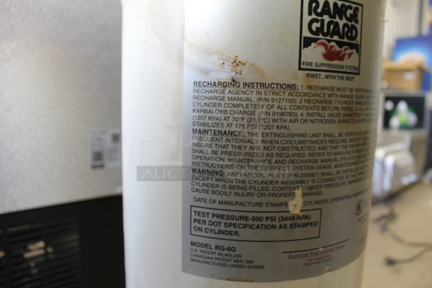 Range Guard Fire Suppression Tank. Buyer Must Pick Up - We Will Not Ship This Item - Image 3 of 3