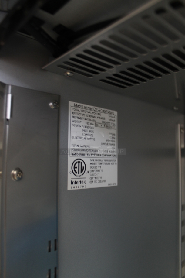 BRAND NEW SCRATCH AND DENT! Sanden LUMILINNA ICE-SC40BXIWU Metal Commercial Single Door Countertop / Undercounter Slush Cooler. 115 Volts, 1 Phase. Tested and Working! - Image 8 of 8
